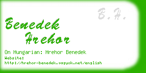 benedek hrehor business card